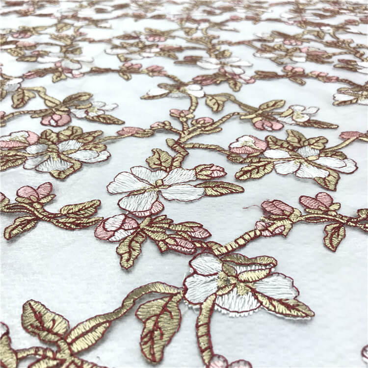 Embroidered Fabric Dress Evening Polyester for Women's Wear Wholesale 4